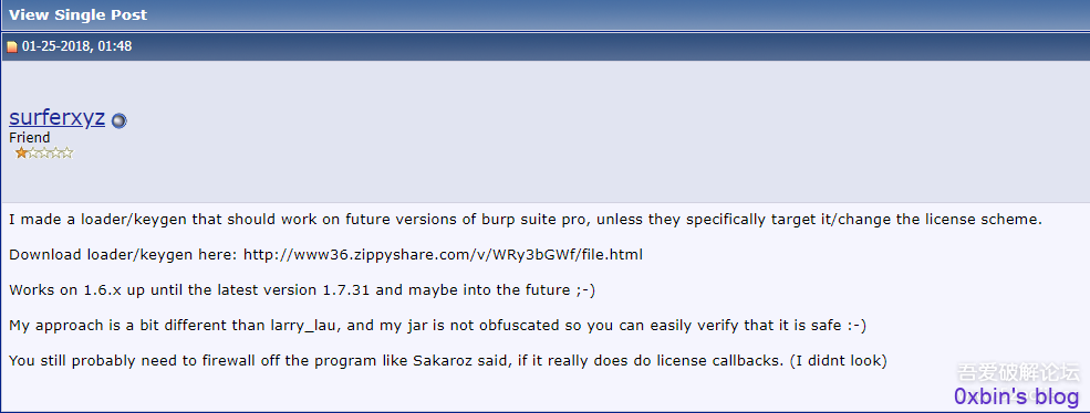 Burp Suite Pro Loader&Keygen By surferxyz（附带v1.7.31原版）